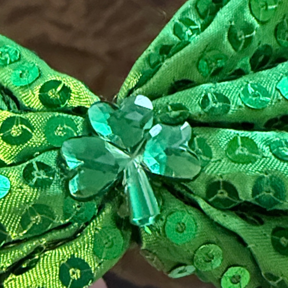 Green sequin bow headband Christmas or St Patrick’s Day headwear  One size
